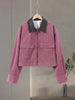 Oversized Tie Waist Short Trench Coat Stand Collar Long Sleeve Patch Pockets Spring Chic Daily Casual Women Jacket