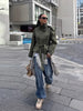 Women's Coats Jacket Double Breasted Belted Cropped Trench Coat Stand Collar Long Sleeve Casual Outerwear For Ladies