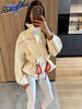Elastic Drawstring Waist Jackets Women Casual Stand Collar Long Sleeves Cropped Trench Outerwear Lady Autumn Daily Windbreaker