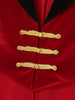Womens Circus Ringmaster Costume Tuxedo Party Showman Tailcoat Blazer Stand Collar Fringed Shoulder Board Velvet Jacket Coat