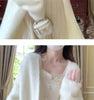 White Gentle Mink Fur Sweater Knitted Cardigan Women's Autumn Winter Loose Versatile mid to long Lazy Milk fufu Jacket