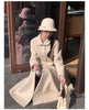 Winter Long Wool & Blends Coat for Women Chic Elegant Womans Clothing Skirted Woolen Overcoat