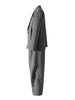 Gray 3 Piece Set Women's Lapel Blazer Short Vest High Waist Drawstring Wide Leg Pants Suit Autumn