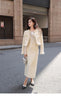 Women's Winter Little Fragrance Short Tweed Blazers Skirt Set Vintage Solid Color Round Neck Tassel Jacket Two-piece Sets