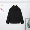 Elegant Women's Coat High Stand Collar Full Sleeve Double Breasted Solid Female Coats Autumn High Street Lady Top