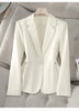 Women Blazer Fuchsia Apricot Black Long Sleeve Single Button Suit Ladies Work Wear Jacket Coat Female Outerwear 4XL