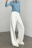 Korean White Suit Pants Women Casual Loose High Waisted Wide Leg Pants Ladies Simple All-Match Office Straight Trousers