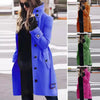 Women's Woolen Coat Outerwears Autumn Winter Warm Female Jackets Single Breasted Turn-down Collar Long Women's Clothes