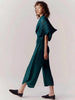 Pleated Side Slit Ankle-Length Pants Women Korean Causal Loose Wide Leg Pants Jff374