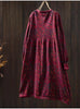 Japanese Vintage Mori Girl Floral Printed Knitted Sweater Pullover Dress Women Autumn O-Neck Long Sleeve Casual Loose Dresses