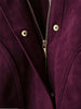Women Suede Short Jacket Loose Red Stand Collar Long Sleeve Zipper Coat Autumn High Street Lady Outerwears