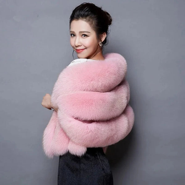 White Imitation fox fur Shawl Women's cloak Dress Cheongsam Fur cloak Jacket Women's Thick Shawl Mink fur Versatile
