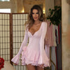 Sexy Black White Patchwork Ruffles Short Dress Women's Long Flare Sleeve Lace-up Evening Party Mini Dresses Female Blue Pink Red