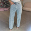 Women Jeans Straight Diamonds Pants Stretch High Waist Washed Mom Jeans Y2k Streetwear Trousers Vintage Denims Streetwear