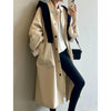 Lazy Loose Stand Up Collar Long Ttrench Coat For Women Spring Autumn Casual British Style Windbreaker Overcoat