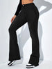 Women's Stylish Elegant Denim Flare Pants with Pocket, Casual Fit for All Seasons, Moderate Thickness Denim Trousers