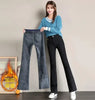 Winter Vintage Velvet Flare Jeans Warm Plush Lined Skinny Vaqueros Casual High Waist Womens Denim Pants Thicken Bell-bottoms