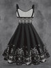 Plus Size Gothic Graphic Print Dress Women Soft Comfort Loose Casual Dark Punk Dress