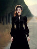 Autumn French Feeling Hepburn Style Beautiful Temperament Long Dress Powerful Black Dress For Women XXXL