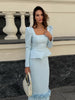Elegant Woolen Top Pants Women Sets Chic Long Sleeve Slash Neck Pleated Blouse Straight Trousers Autumn Winter Lady Suit