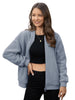 Womens Teddy Fleece Jacket Full Zip Thermal Lined Fuzzy Coat with Inner Pockets Warm Antistatic Winter Outerwear