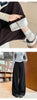Korean White Corduroy Wide Leg Pants Women Autumn Loose Long Pants with Pockets Woman Daily Wear High Waist Casual Trousers