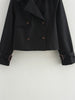 Ladies Vintage Cropped Trench Spring Autumn Jacket Women Streetwear Double Breasted Long Sleeve Top Female Chic Coat Outfits