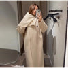 Women's Jacket Outerwear Scarf Collar Solid Long Sleeve Coat Loose Asymmetric Draped Jacket Elegant Casual Street Coat Ladies