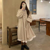 Autumn Korean Style Dress Women Ruffles Patchwork O Neck Long Sleeve Dresses Slim Waist Elegant Vestidos Mujer