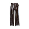 Y2K Punk Embossed Leather Coat Pants Set Women's Chic Lapel Cropped Jacket Matching High Waist Pant Streetwear Lady Outfit