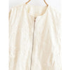 Women O Neck Long Sleeve Embroidery Jacket Front Zipper Loose Crop Outerwear Lady Commuting Casual Outfits