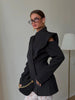 Chic Solid Waist Cinching Blazer Coat Women Wide Shoulder Split Sleeves Single Button Jacket Spring Lady Street Jackets