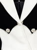High Street Designer Jacket Women's Slim Fitting Rhinestone Diamonds Buttons Color Block Blazer