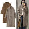 Double Sided Plaid Long Jackets For Women Single Breasted Long Sleeve Commute Street Female Trench Coat Autumn Chic Outwear