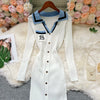 Brand Autumn Knitted Long Dress Women Y2K Embroidery Long Sleeve Bodycon Sweater Dress Streetwear Robe