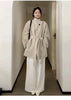 Autumn Simple Style Korean Long Stand-up Collar White Trench Coat Women's Trench