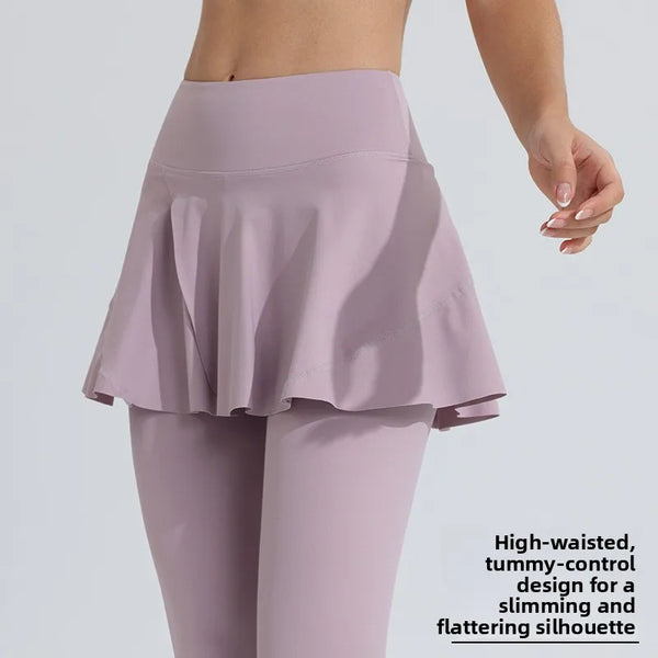 Yoga Pants Women's High Waist Tennis Skirt Fitness Speed Drying Running Pocket Sports Skirt Tight Pants