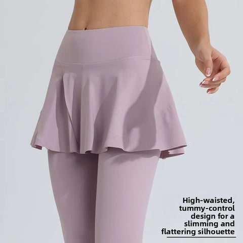Yoga Pants Women's High Waist Tennis Skirt Fitness Speed Drying Running Pocket Sports Skirt Tight Pants