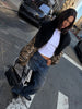 Winter Women Oversized Tiger Print Long Faux Fur Coat Big Black Fur Collar Open Front Street Style Thick Warm Jacket