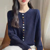 Autumn Winter Round Collar Loose Women's Knitting Cardigan Sweater Coat Sweater Temperament Korean Version Ladies Top
