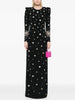 High Street Designer Party Vestido Women's Formal Long Sleeve Beaded Long Maxi Dress