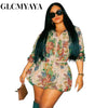 Women's Dress Set Long Sleeve Floral Print Tops Jackets and Mini Skirt Suit Fall Winter Two 2 Piece Sets Outfits