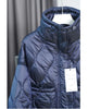 Quilted coat for women Quilted Jacket With Ties beige drawstring high neck pocket clip cotton jacket for women
