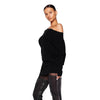 Women's Off-Shoulder Mini Dress Long Sleeve Oblique Neck Bodycon Sexy Short for Party Club Fall Winter