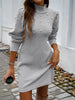 Autumn Women Sweater Dresses Pearls Round Neck Long Sleeve Hip Wrap Dress Winter Elegant Ladies Casual Solid Slim Fit Dress