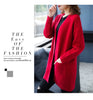 Knitted Shirt Casual Long Sleeve Loose Medium Length Outwear Sweater Coat Women Autumn Knitwears Cardigan Mujer
