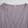 Causal 100% Cotton Women's Dress Vintage Crepe Gauze V-Neck Puff Sleeve Bandage Lace Up Elegant White Dresses Long Maxi Robe
