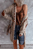 Vintage Women Oversized Hooded Long Cardigan Knitted Sweater Jumper Sweaters Knitted Plaid Casual Brown Coat Jersey Mujer Jacket