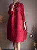 Pleated Classical Vintage Dress Turtleneck Loose High Aesthetic Designer Women Abayas Elegant Clothing