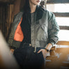 Women's MA-1 Cotton-padded Cropped Jacket Thickened Windproof Casual Winter Outwear Blue Baseball Bomber Coats Female Tops